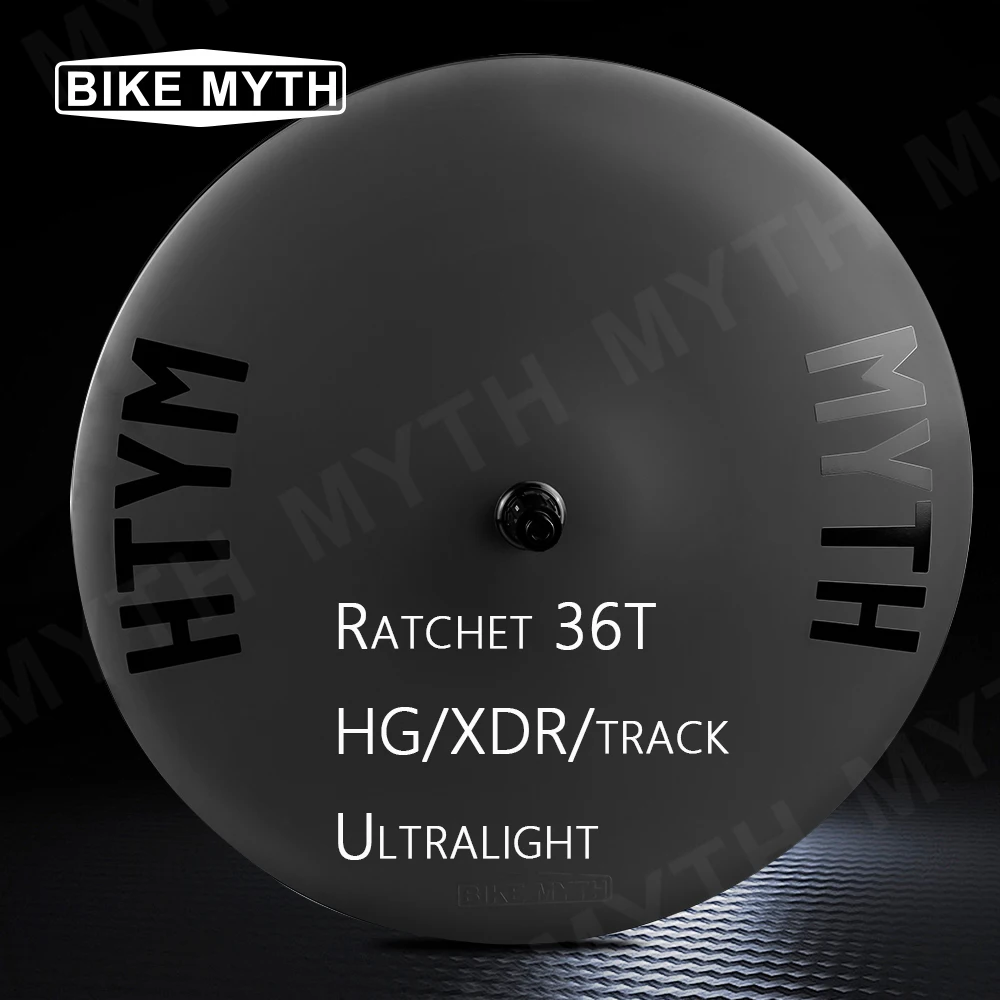 BIKE MYTH 3 Spoke Triathlon Disc Brake TT Wheels Ratchet System 36T Hub Ultralight 1050g Clincher Tubeless 26mm Width, Racing