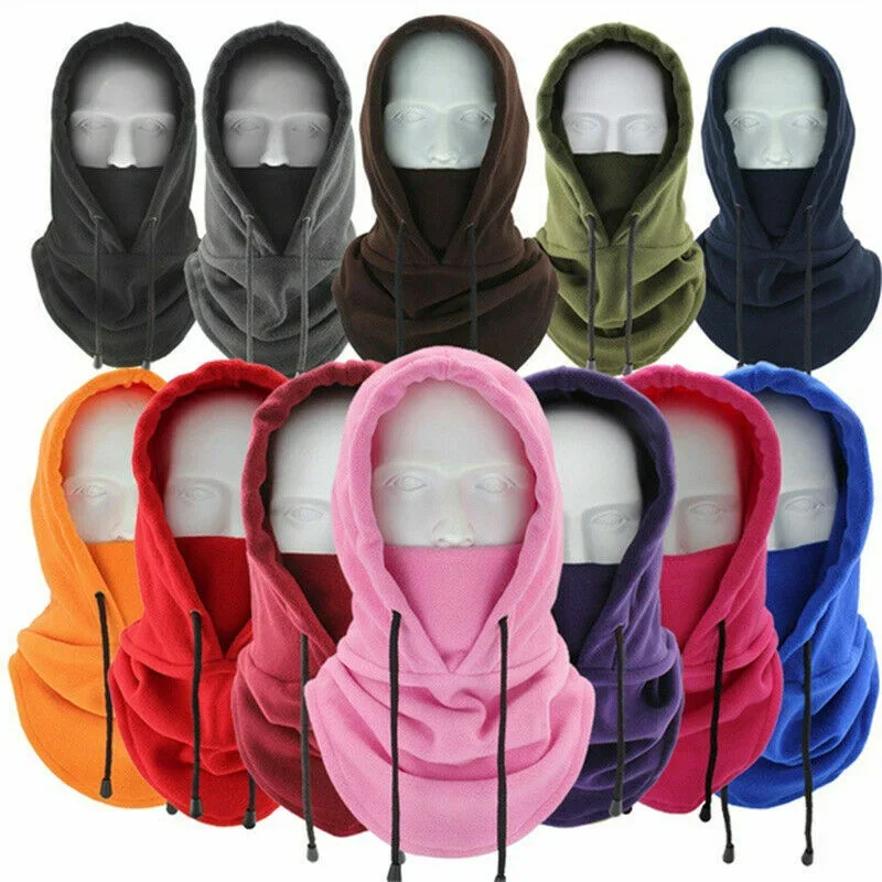 

Winter Thermal Fleece Balaclava Scarf Ski Face Mask Neck Warmer Snood Hood Hat Windproof Cold Warm Riding Sports Outdoor Wood