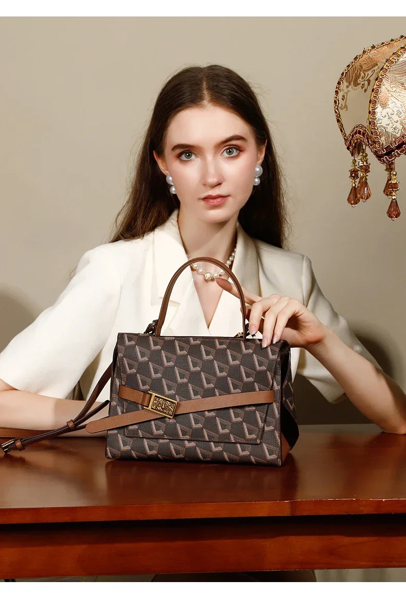 

Bolda transversal feminina French LMK brand light luxury women's bag high sense women's commuter handbag messenger birthday gift