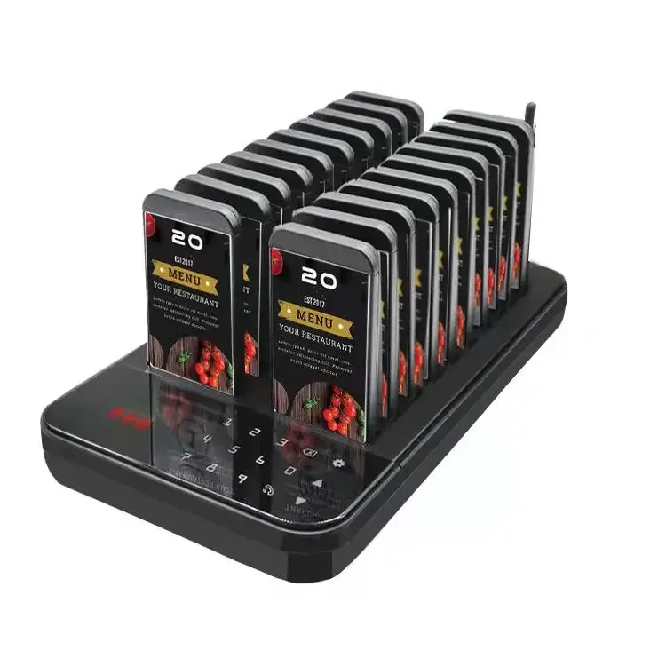 

Electronic Queue Management Restaurant Table Buzzer Waiter Paging System With 20 Vibrators Customer Call Buzzer