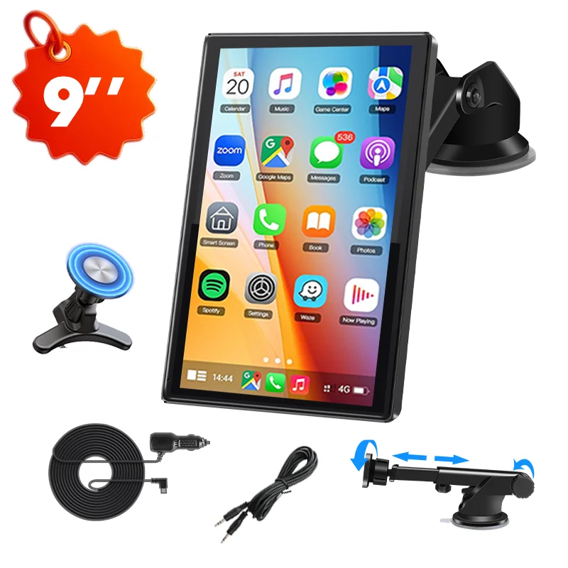 7/8/9'' Ondersteuning Oriëntatie en portret Autospiegel Radio Draadloze Carplay Android Auto Multimedia Videospeler Universeel scherm - afbeelding 1