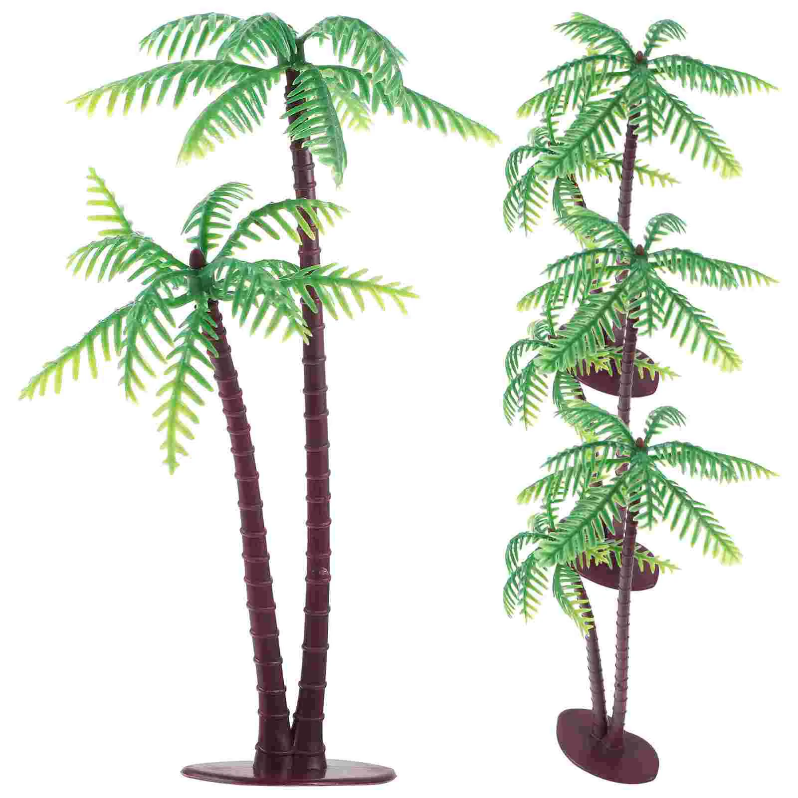 

4 Pcs Artificial Coconut Tree Decor Faux Plant Landscape Accessories Birthday Cake Child