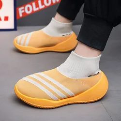 2025 Trendy Man Flats Slip On Casual Sock Shoes For Men Designer Fashion High Top Breathable Sneakers Lightweight Zapatos Hombre