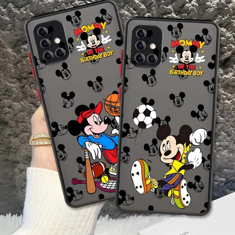 

Football Star Mickey Art Phone Case For Samsung A73 A72 A71 A55 A54 A53 A52 A51 A35 A25 A15 A14 5G Frosted Translucent