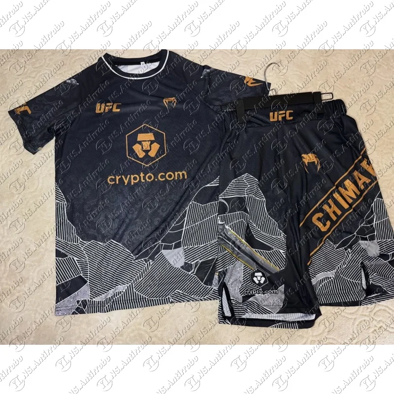 

UFC Top Warrior Islamic Makhachev Battle Event T-shirt Shorts Men Breathable Jersey Wrestling Running Sweat-absorbing Suit