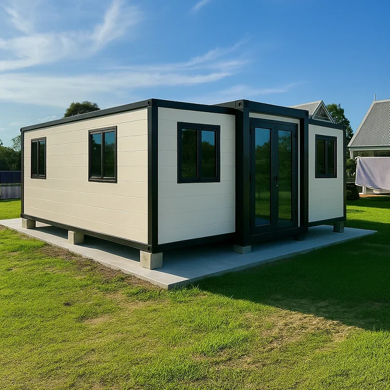 Australian Standard Prefab Home Factory-Made Expandable Container House 2 Bedrooms Prefabricated Kitchen Steel Sandwich Panel