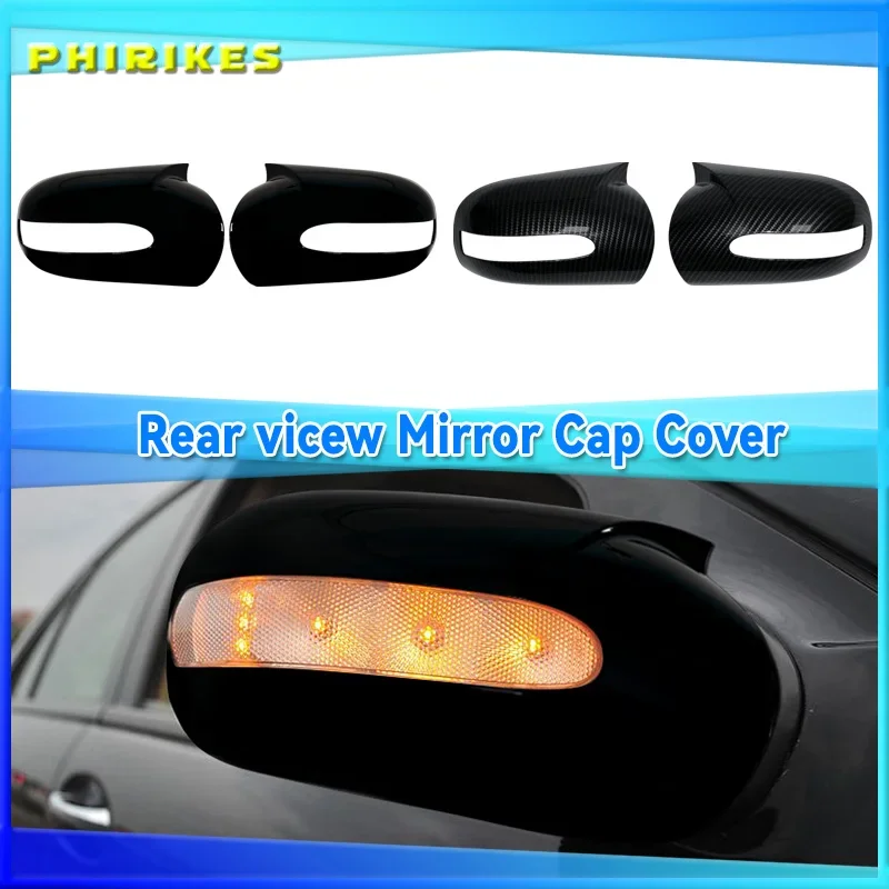 Left+Right Side Mirror Cover Rearview Mirror Caps Fit For Mercedes-Benz E,C-Class W211 W203 2001-2007