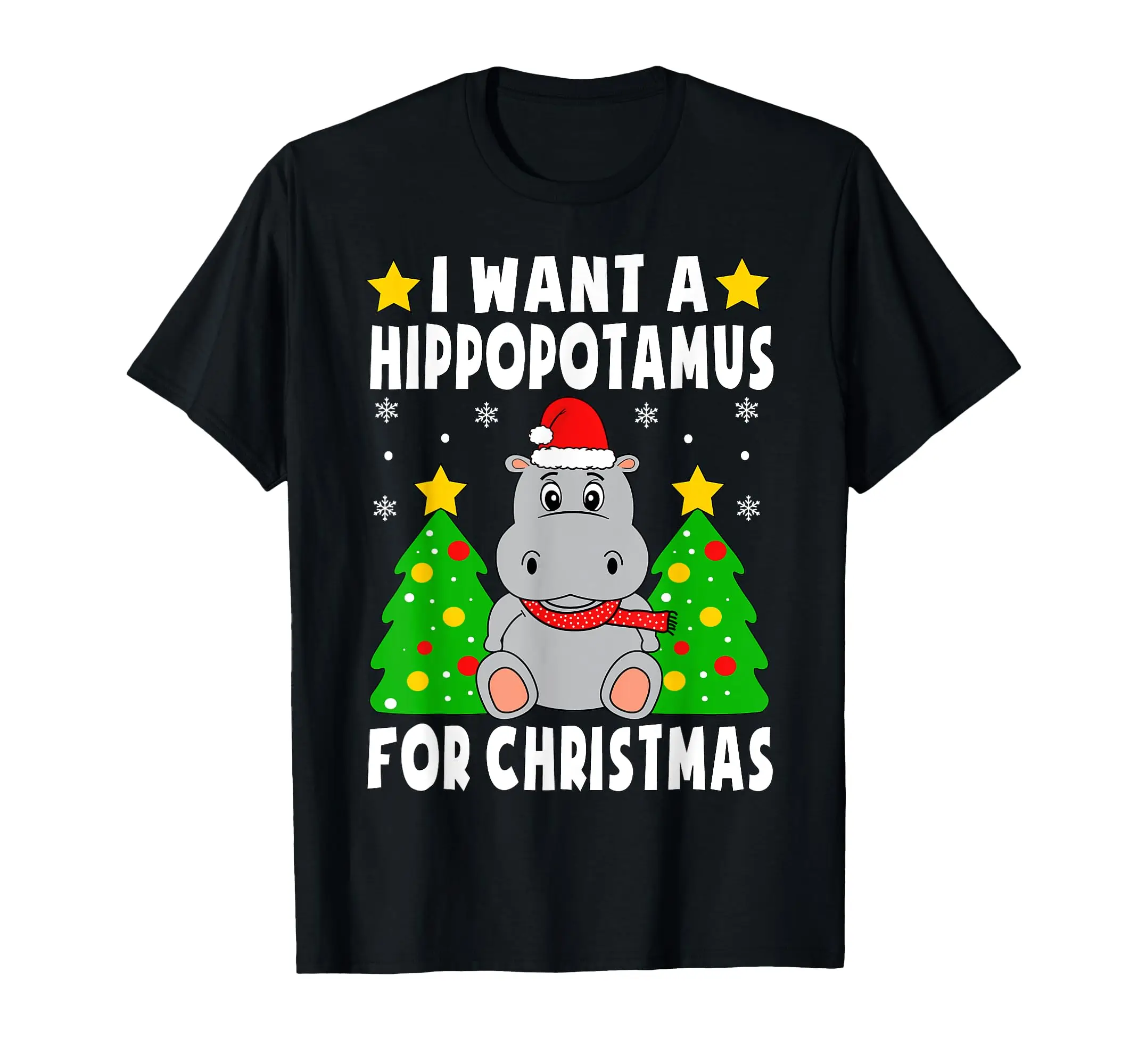 I Want A Hippopotamus For Christmas Hippo Pajamas Boys Girls T-Shirt Classic Logo T Shirt and Stickers, Unisex Adult T Shirt