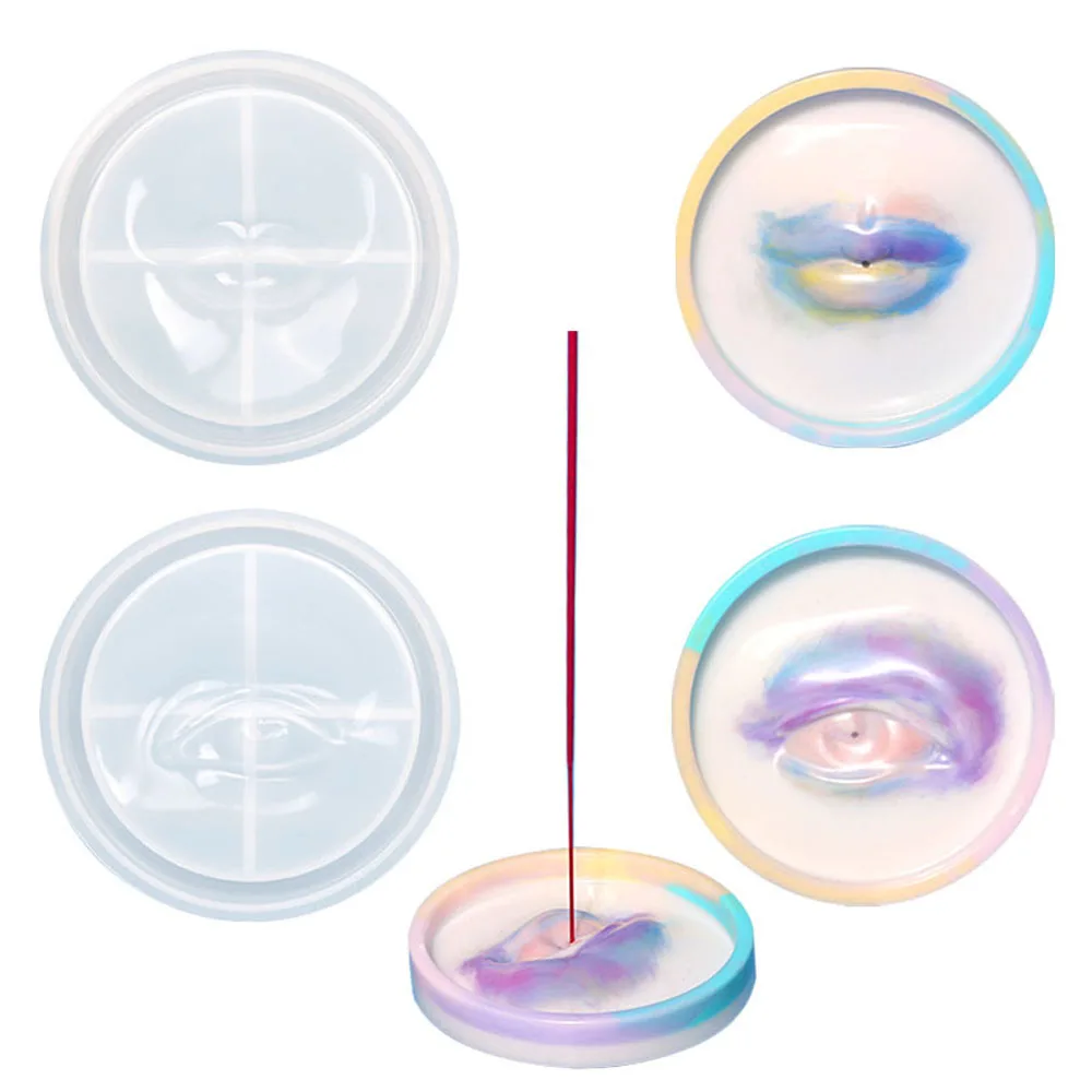 

Ashtray Drip Resin Mold DIY Incense Insertion Eye Lips Plate Silicone Mold Home Decoration Storage