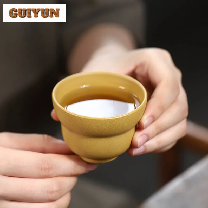 Biomimetic Gourd Yixing Purple Sand Cup Teacup Handmade Boutique Tea Bowl Justice Cup Master Tea Cup Chinese Tea Set Accessories