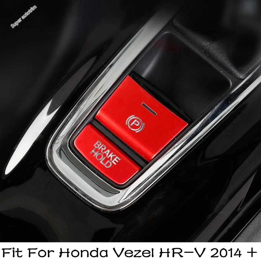 

Car Electronic Hand Brake P Switch Button Cap Sequin Decoration Cover Trim Metal Accessories For Honda Vezel HR-V 2014 - 2020