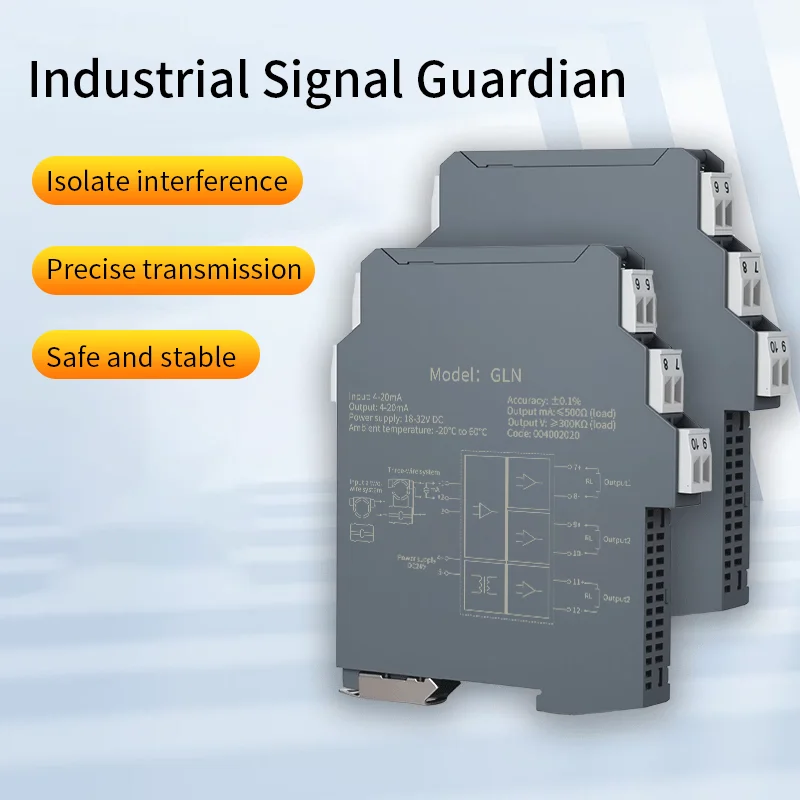 1 In 2 Out Analog Signal Converter 4-20mA 0-20mA 0-10V Signal Splitter 0-5V 1-5V Ultra-Thin Voltage Current Signal Isolator