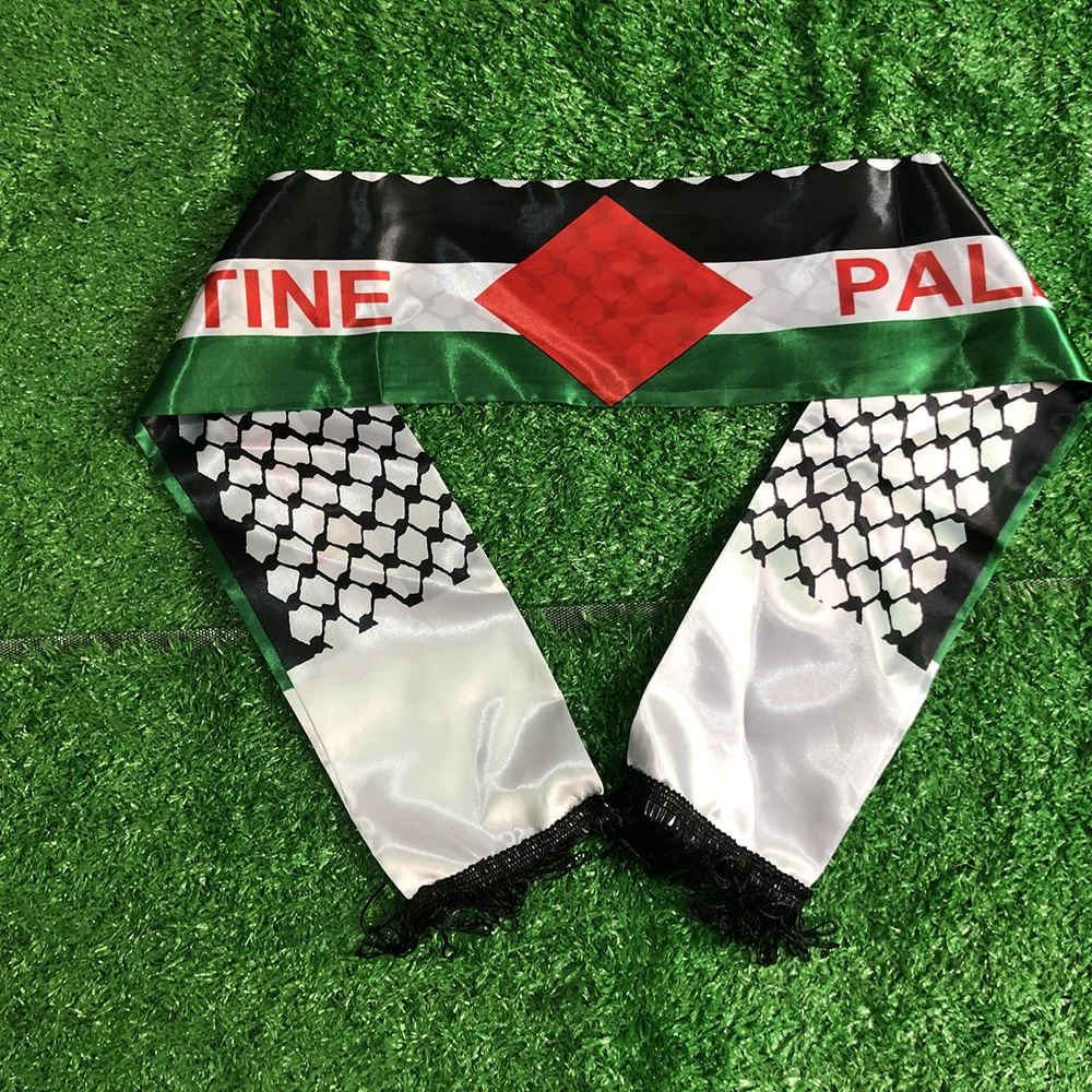 

SKY FLAG Palestine scarf Custom Scarf 14*130cm palestine without logo scarf Satin Printing palestine national day Scarf