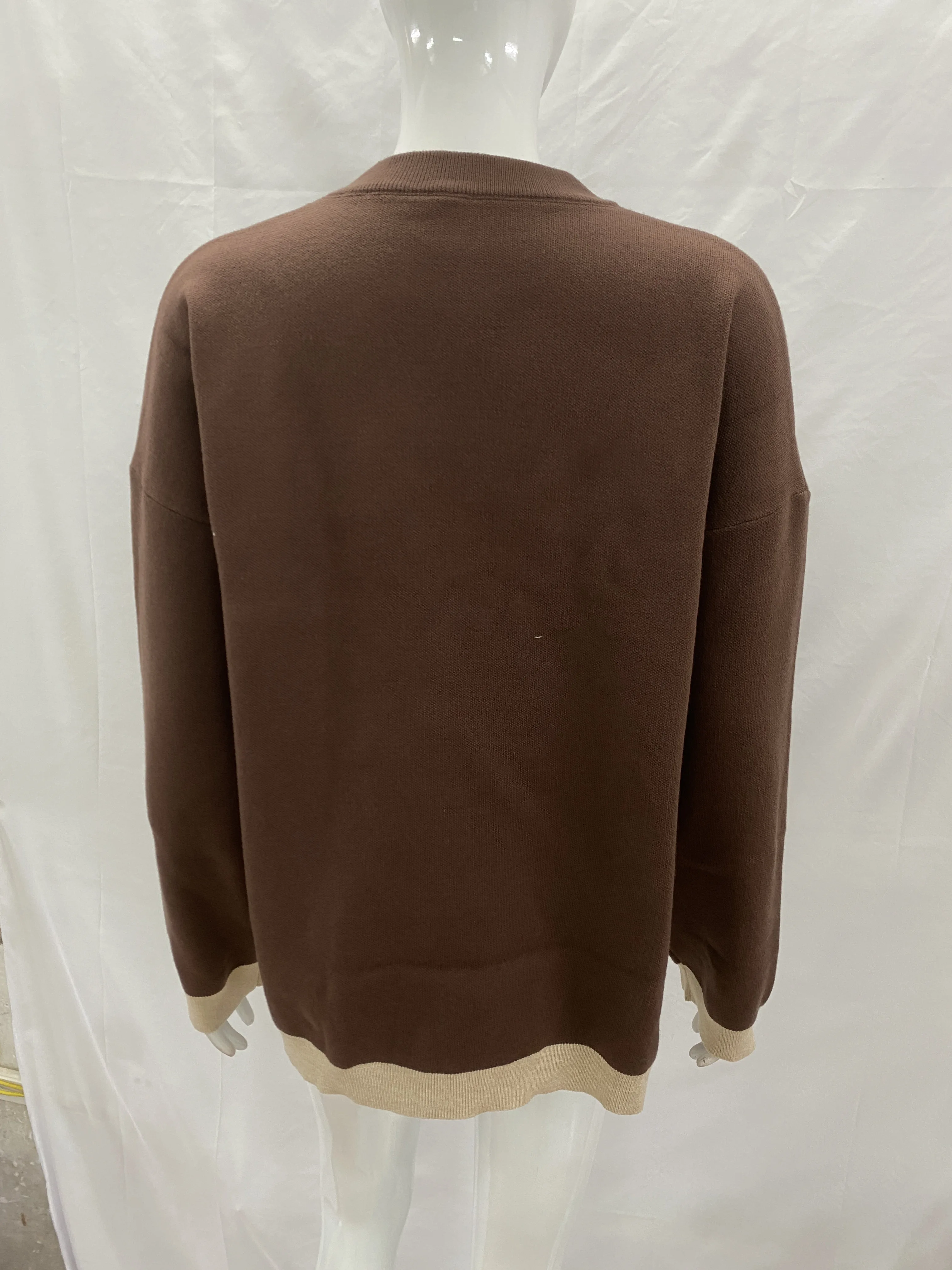 Hip hop street fashion versatile women's round neck skull print sweater loose sportswear knitted top couple's style