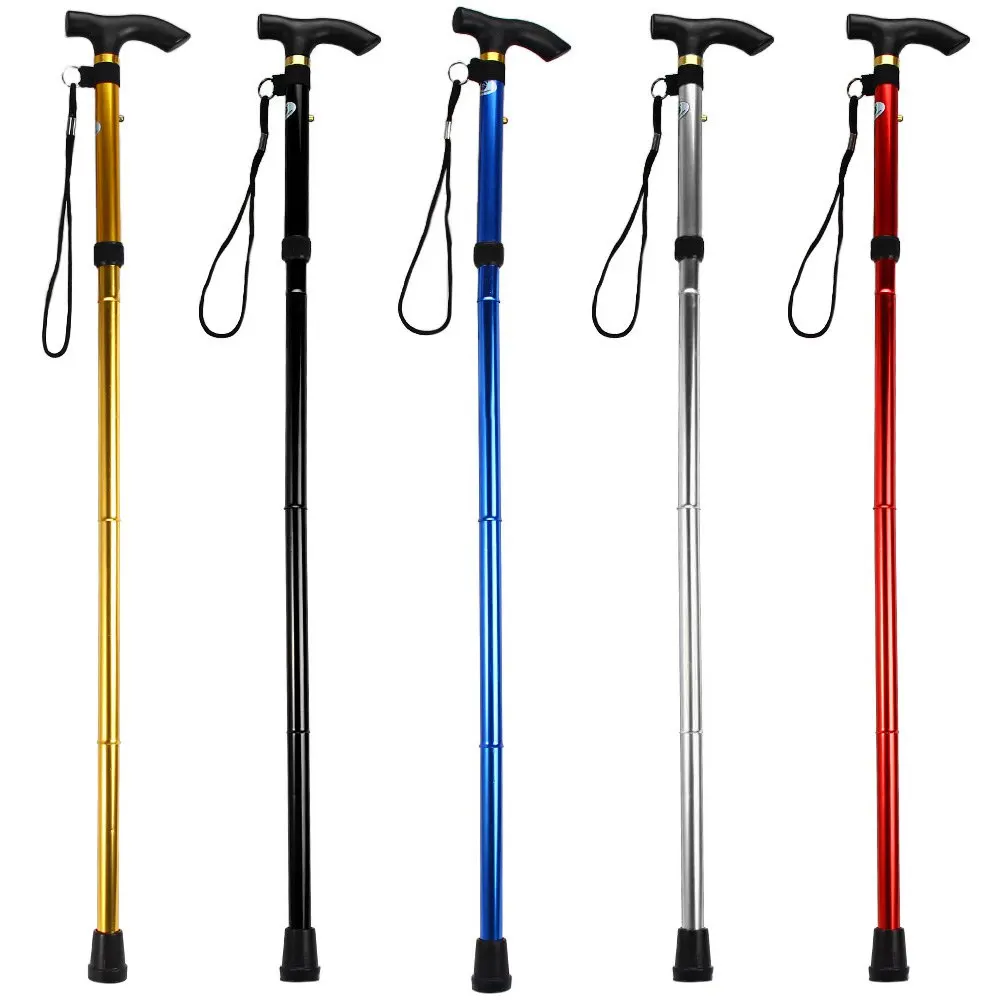 Outdoor Folding Lightweight Foldable Easy Folding Aluminum Metal Walking Sticks Mountain-Climbing