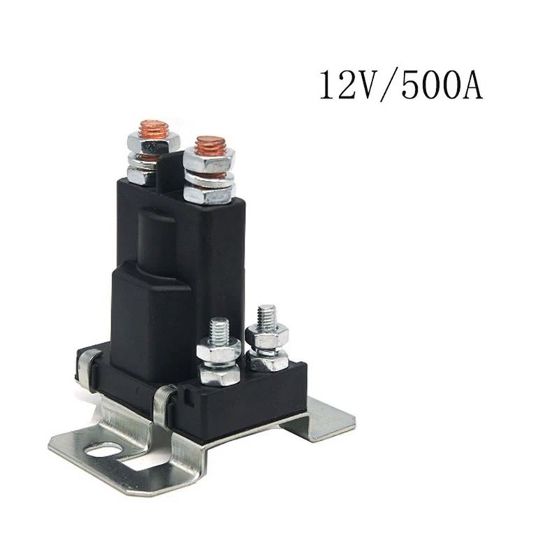 2Pcs 4 Terminal 12V 500A Car Start Relay Dual Battery Isolator Automobile Start Solenoid Relay Car On/Off Power