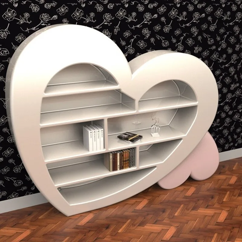 Red piano paint bookshelf creative special-shaped bookcase, floor-to-ceiling love children's bookshelf