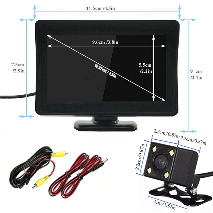 For BMW 4.3-Inch Desktop Hard Connection, Without Battery Perfect for Car, Pickup, SUV, Camper, Truck, Van etc.