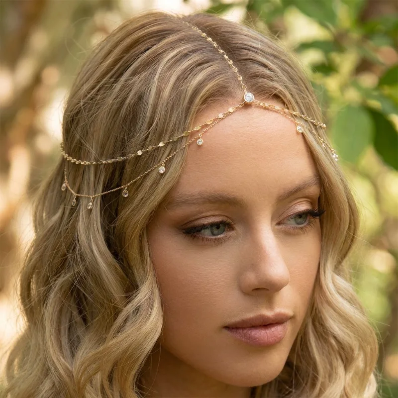 Exotic Diamond Chains Bridal Headband Accessories
