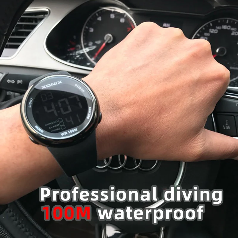 Movement Upgrade Professional Diving Watch Men 100M Waterproof Chronograph Countdown Digital Watch Sport Wristwatch reloj hombre