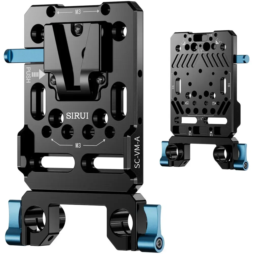 Sirui V-Lock Battery Plate with Dual 15mm Rod Clamp