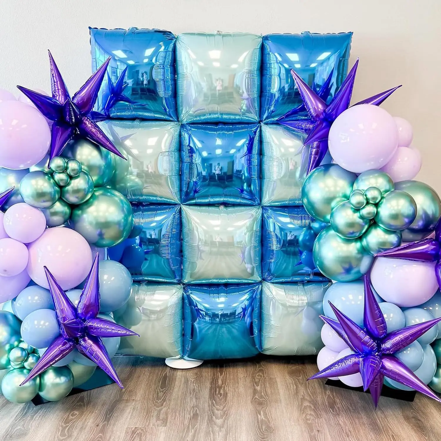 25 Stück doppelseitige quadratische Aluminiumfolien-Ballonwände für Jahrestag, Hochzeit, Jahreszeit, Valentinstag, Geburtstag, Party – Detail 4