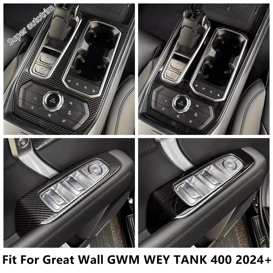 

Gear Shift Water Cup Panel / Window Lift Cover Trim For Great Wall GWM WEY TANK 400 2024 2025 2026 Stainless Steel Accessories
