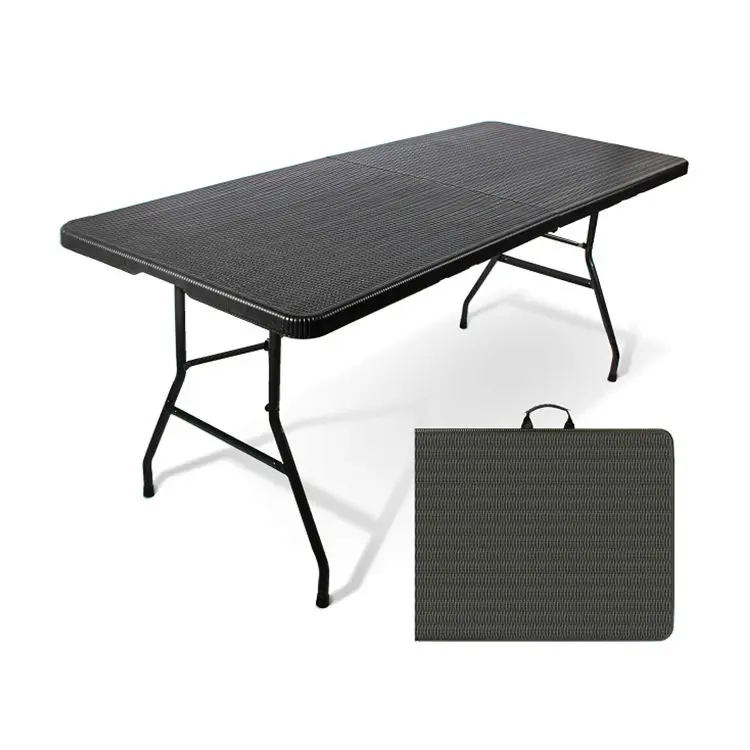 table-pliante-de-restauration-en-plastique-imitation-rotin-noir-portable-pour-jardin-et-pique-nique-longueurs-5-6-et-8-pieds