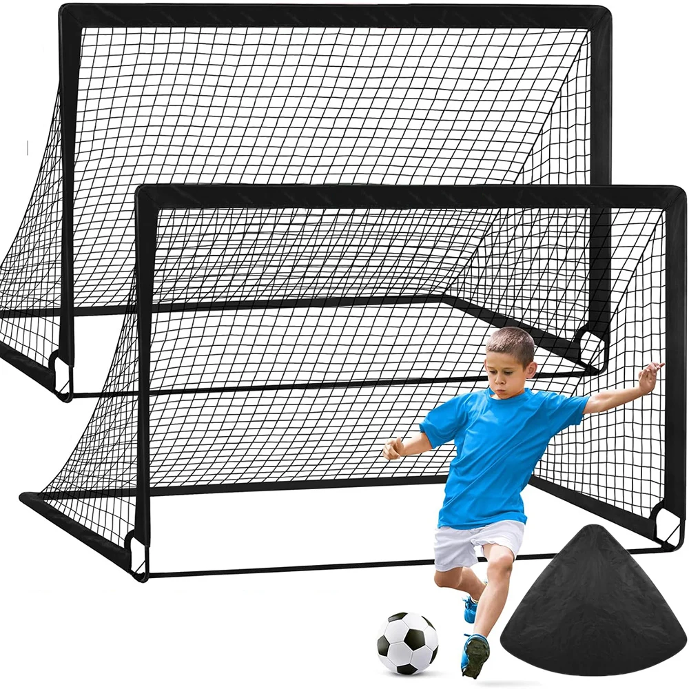 Soccer Goals for Backyard Set 2pcs Portable Training Football Net Indoor and Outdoor Children’s Football Match Door Frame