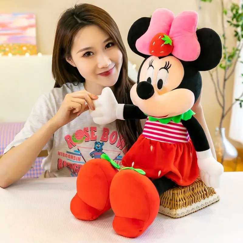 2024 New large size Cartoon Couples Mickey Mouse Minnie Plush Toys Kawaii Plush Doll Pillow Toy Girlfriend Kids Birthday Gifts