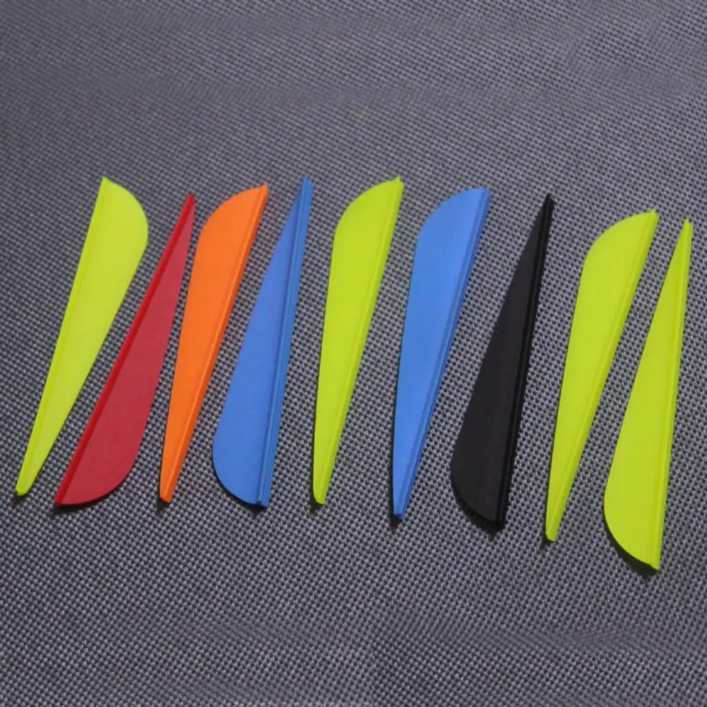 36pcs 3inch Arrow Feathers Drop Shape Cut Fletching Rubber Vane Arrow DIY Archery Accessories Hunting Archery Crossbow Archery