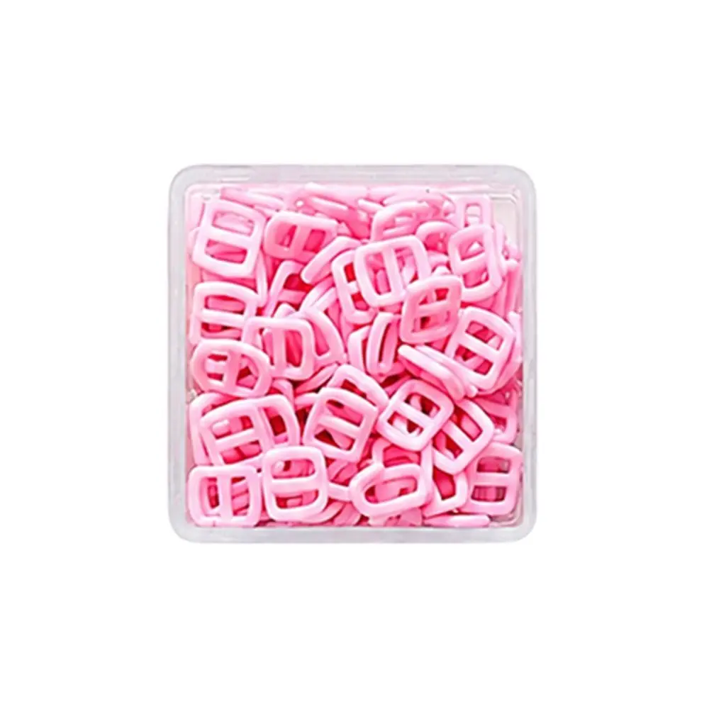 100pcs 3mm Inner Diameter Mini Belt Buckles Japanese Character Design Ultra-small Size Clothing Buttons Plastic Material