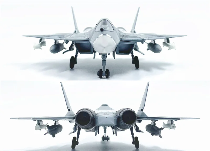 1: 100 wltk Russian Su-57 Stealth Model aircraft Snow Geometry Split Camo  Alloy finished product collection model