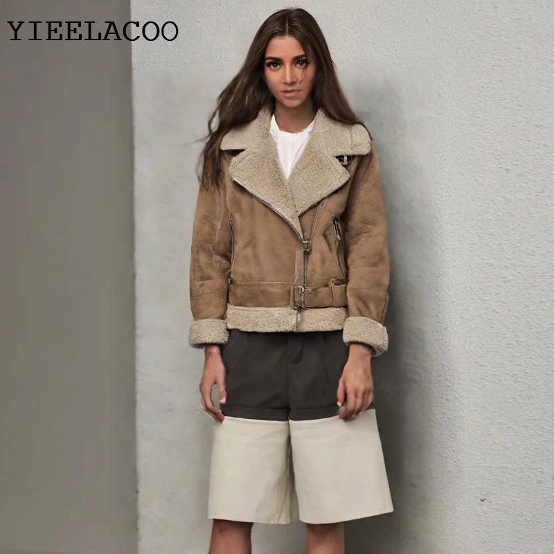 Imitation Leather suede fur  jacket zipper one-piece autumn / winter coat classics casual, versatile, Women's Jacket