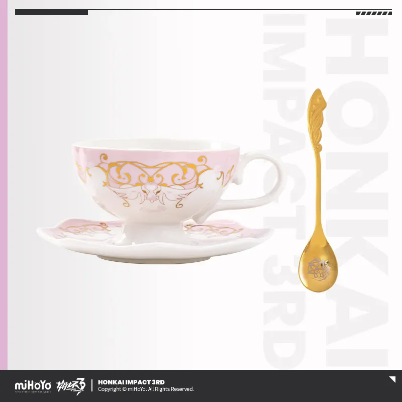 [Genuino] miHoYo Gioco Elysia Tazza da tè Honkai Impact 3 Elysia Tazza da tè pomeridiana Piattino Set Tazza di caffè Anime Prop Cosplay Regali di Natale