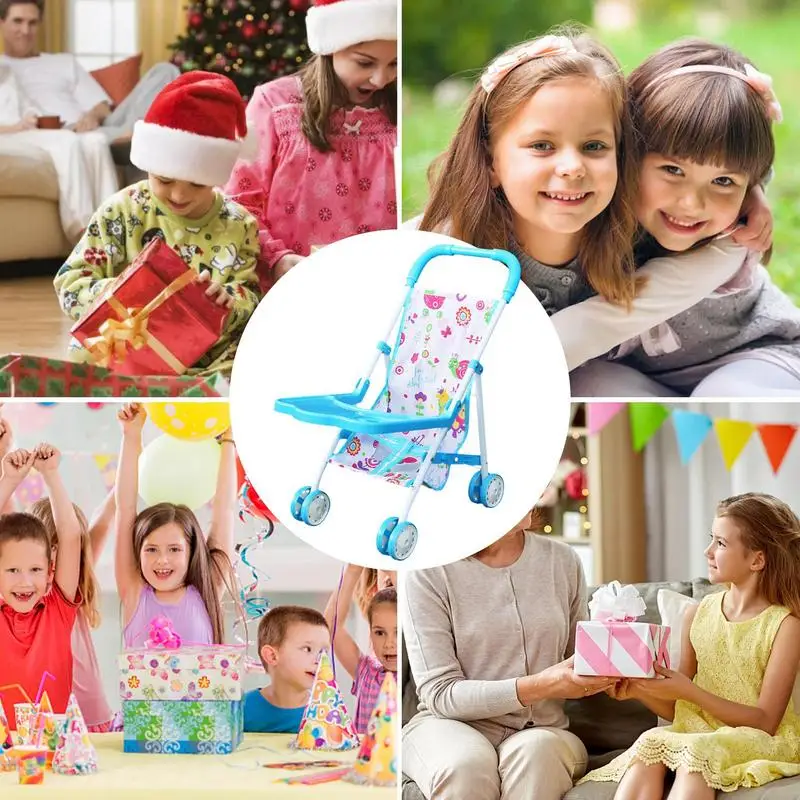 Mini muñeca de simulación creativa para bebé, carrito ligero para niños, cochecito de juguete, muebles para casa de muñecas, accesorios para muñecas