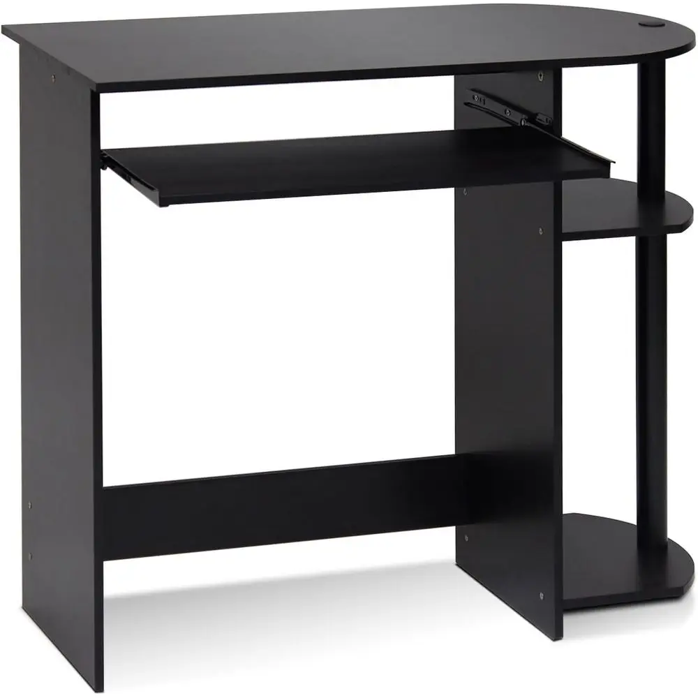 

Simplistic Easy Assembly Computer Desk, With Keyboard Tray, Espresso/Black