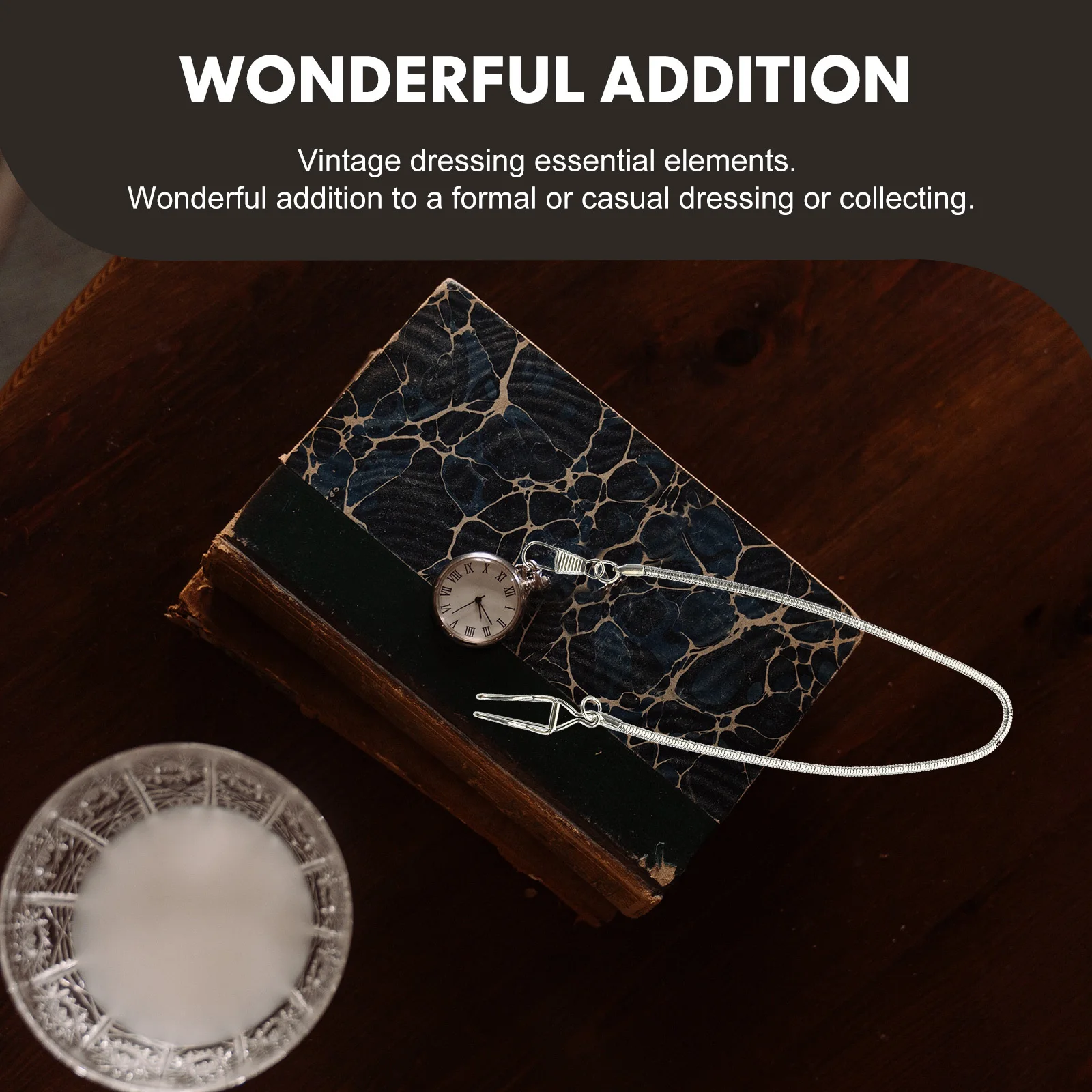 

Vintage Pocket Watch Chain Alloy Hanging Clip Multi-Functional Decor for Pants Jacket Retro Style Long Chain Accessory