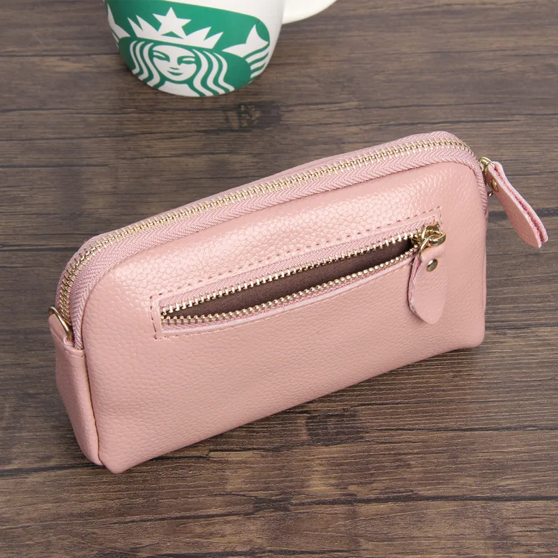 Fashion Cowhide Women Long Clutch bags Genuine Leather Lady Coin Purse Female Zipper Wristlet Wallet Mobile phone bag billfold