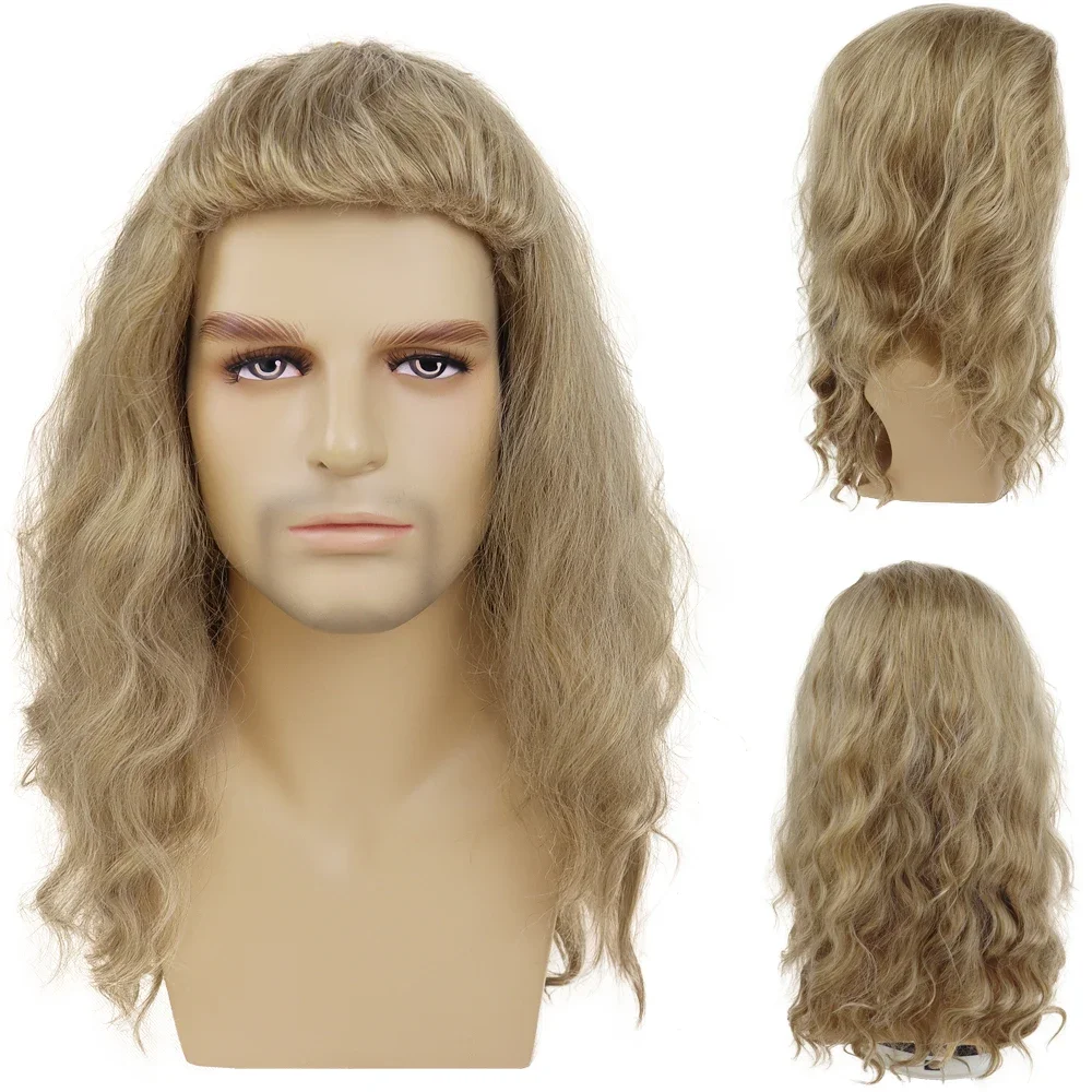 

GNIMEGIL Fat Thor Wig Cosplay Long Curly Wavy Hair Blonde Wigs for Men Halloween Costume Party Fabio Wigs Cosplay Viking Wig Man