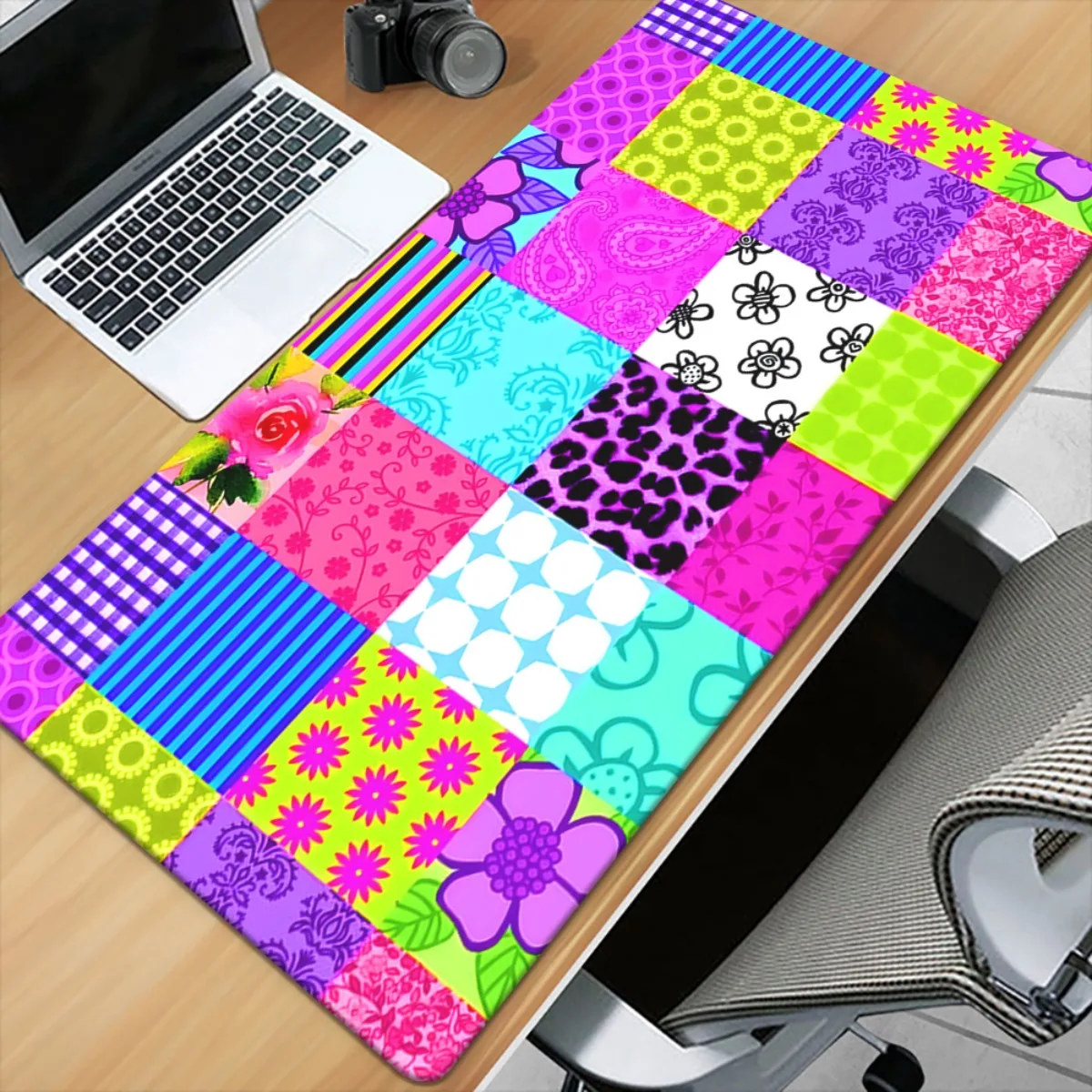Brand Colorful Patchwork HD Printed Desk Pad XXL Gaming Office Mousepad Multifunctional Large Mat Gift