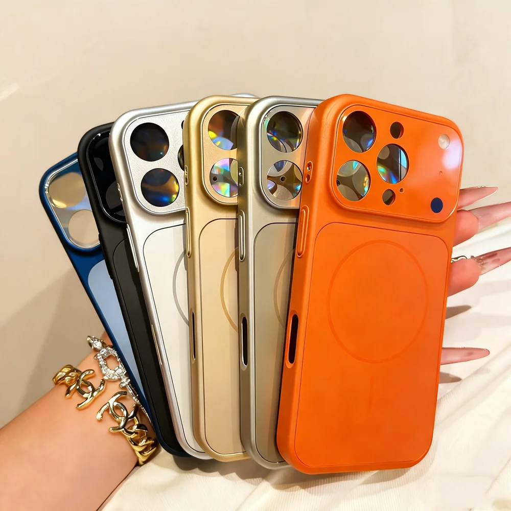 Luksusowe matowe etui na telefon z nano szkła do iPhone'a 17 Air 16 15 14 13 Pro Max, magnetyczne etui kompatybilne z ładowaniem bezprzewodowym Magsafe, pancerne etui ochronne.