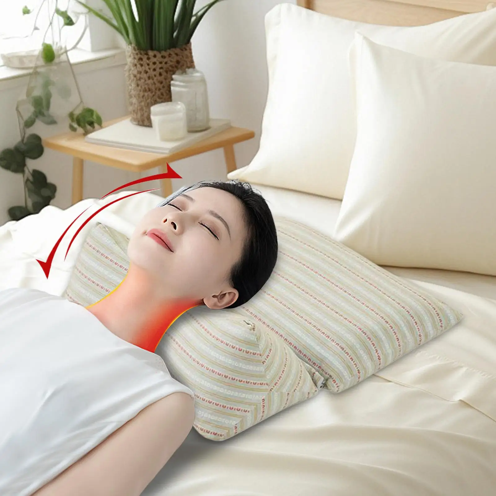 

Travel Buckwheat Sleeping Cervical Pillow Lumbar Support Separable Cushion Natural Buckwheat husk Bedding Supplies