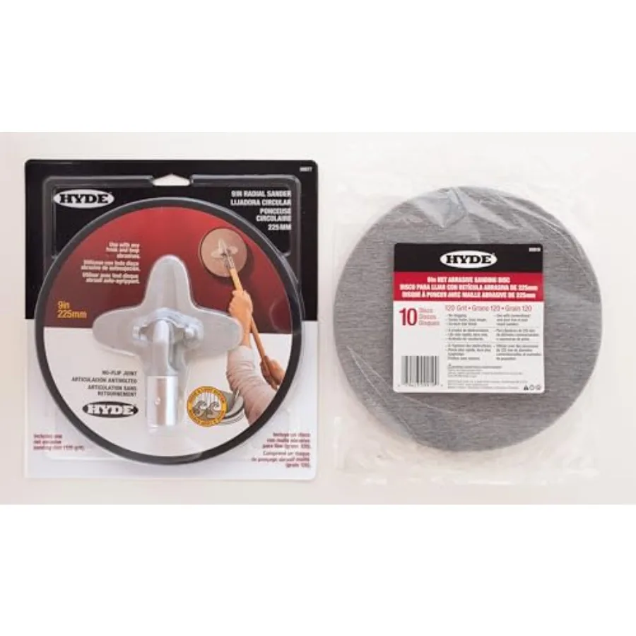 

09801 9-Inch Radial Sander Kit Includes 1 Sanding Sheet + (10) Sanding Discs Drywall Sanding Tool with Pivoting Head