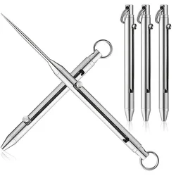 2pcs Portable Titanium Toothpicks Pocket Keychain Stainless Steel with Metal Toothpick for Picnic Camping Traveling Accessorie