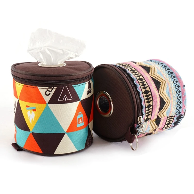 Outdoor Camping Foldable Paper Box, Ethnic Style Paper Box, Portable Travel Napkin Storage Box