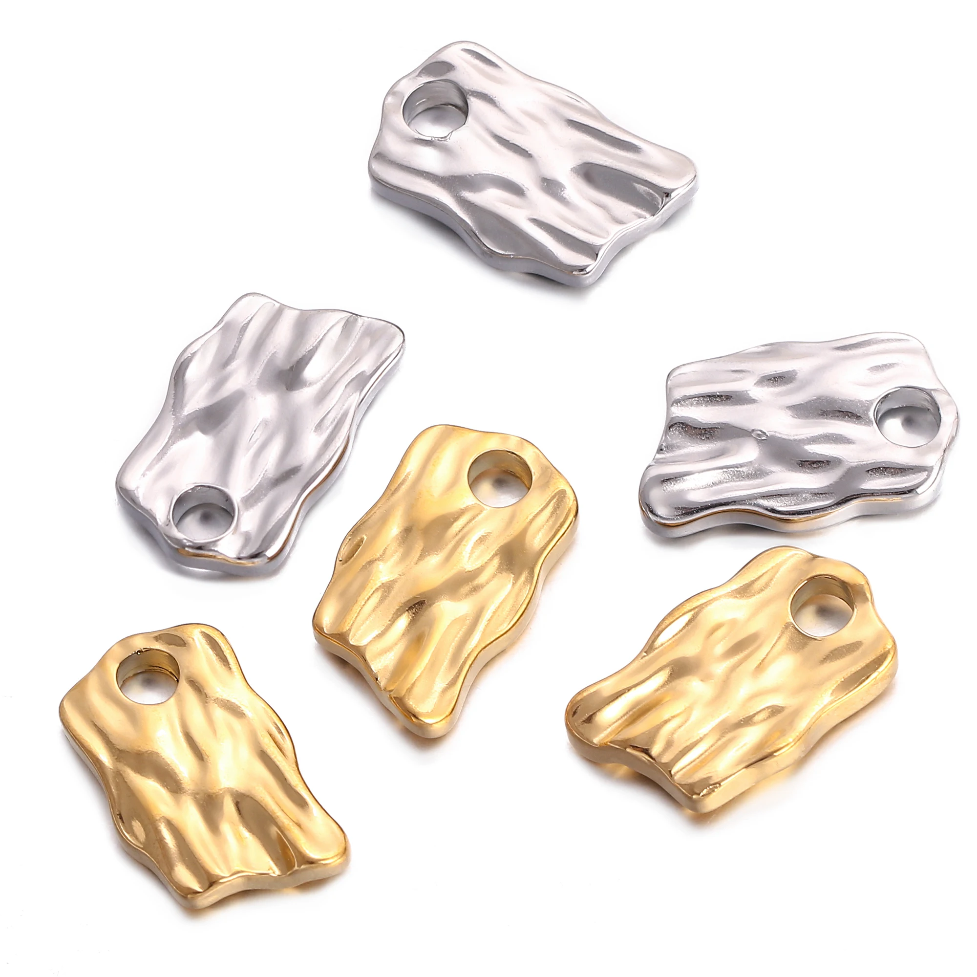 3Pcs Stainless Steel Geometry Embossing Charms Wholesale DIY Jewelry Making Pendants Earring Braclet Necklaces Accessory Finding