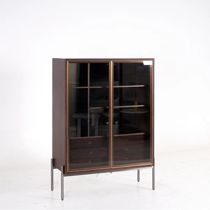 

！@High-end Living Room Cabinets Cupboard Italian Modern Glass Door Wine Cabinet