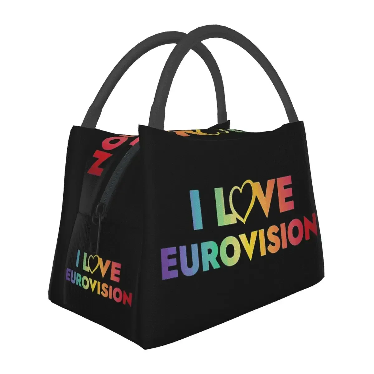 

I Love Eurovision Lunch Bags Insulated Bento Box Lunch Tote Resuable Picnic Bags Cooler Thermal Bag for Woman Children Travel