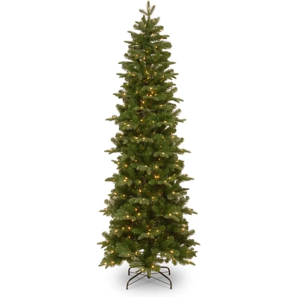 

Tree Company Pre-lit Artificial Christmas Tree | Includes Pre-strung White Lights and Stand | Prescott Pencil Slim - 7.
